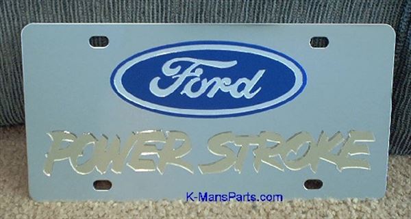 Ford Power Stroke gold stainless steel plate vanity tag